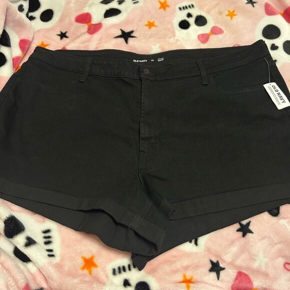 NWT Old Navy Black WOW Jean Shorts Mid-Rise Tailored Fit - Picture 3 of 12